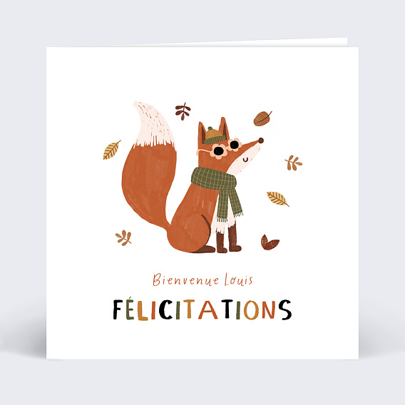 Félicitations Naissance Renard Automne