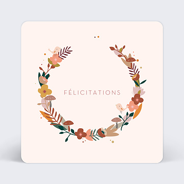 Félicitations Naissance Couronne de Fleurs