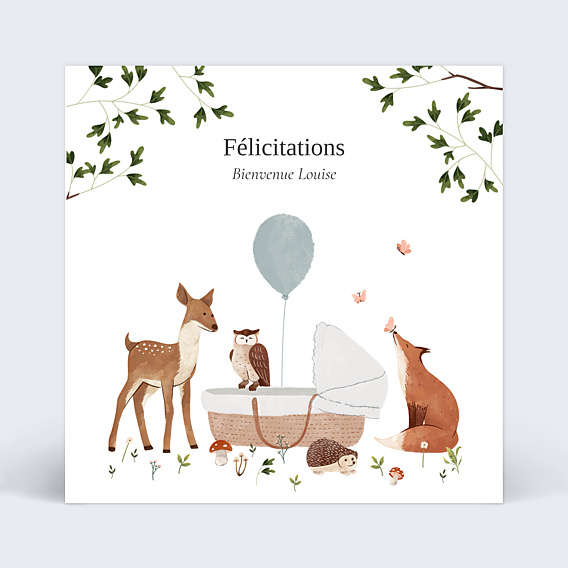 Félicitations Naissance Forêt Enchantée
