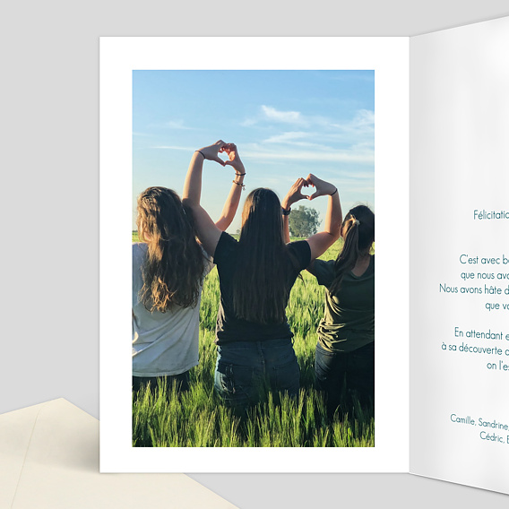 Carte félicitation naissance Animaux de la Jungle Intérieur Gauche