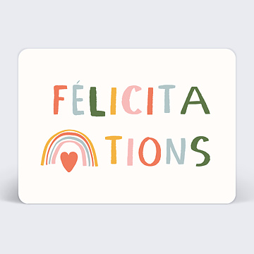 Félicitations Naissance Arc en ciel coeur