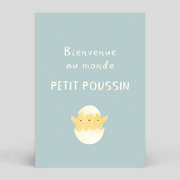 Carte félicitations naissance Poussin