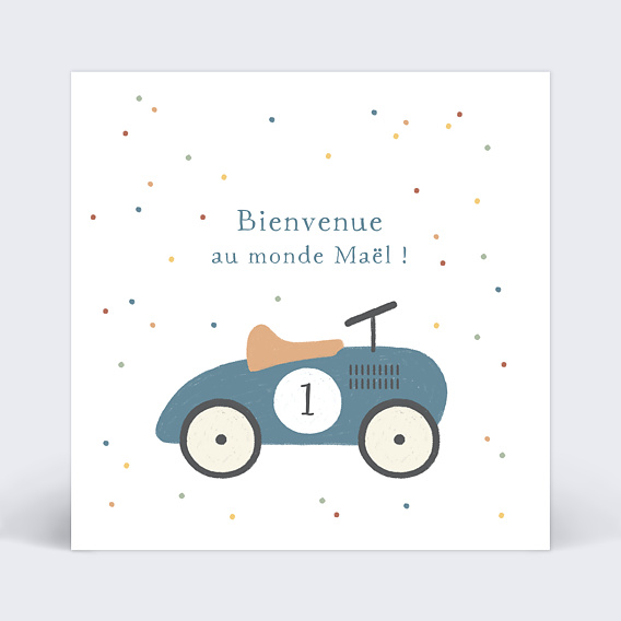 Carte félicitation naissance Jouet Garçon Recto