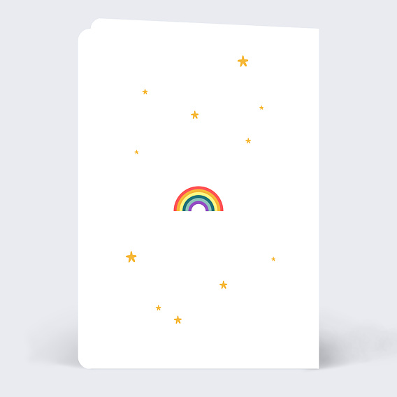 Carte félicitation naissance Licorne et Fleurs Verso