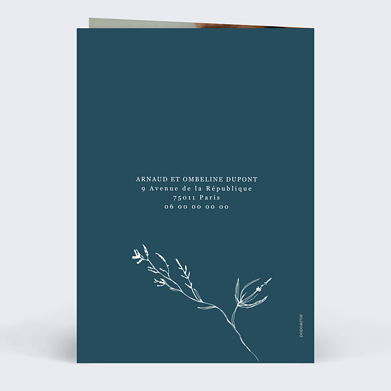 Carte félicitation naissance Idylle Verso