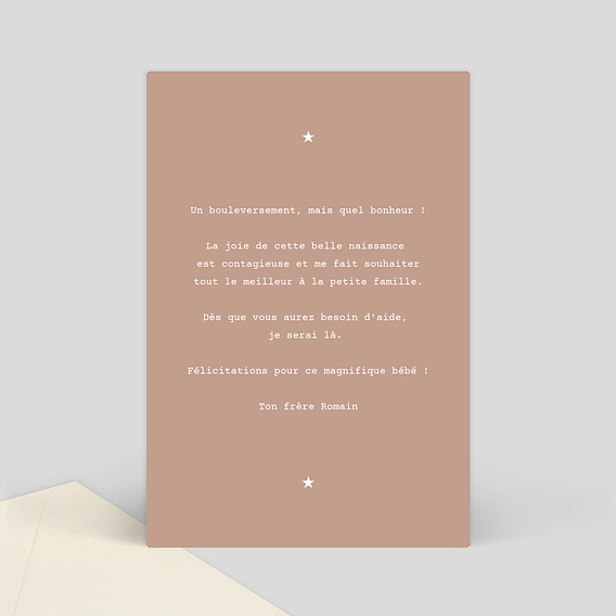 Carte félicitation naissance Montgolfière Verso