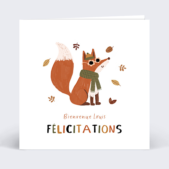 Félicitations Naissance Renard Automne