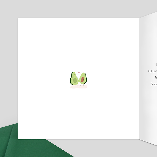 Carte félicitations naissance Avocado Family Intérieur Gauche
