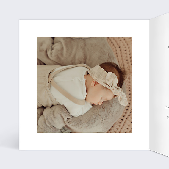 Carte félicitation naissance Fleurs des Champs Intérieur Gauche