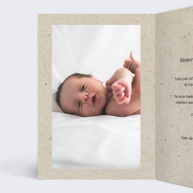 Carte félicitations naissance Esprit Chiné IV Intérieur Gauche