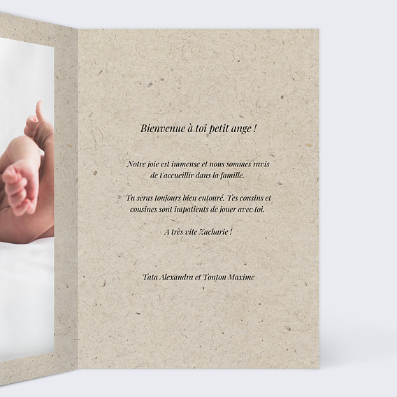 Carte félicitation naissance Esprit Chiné IV Intérieur Droit