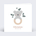 Carte félicitations naissance Hochet Koala Recto
