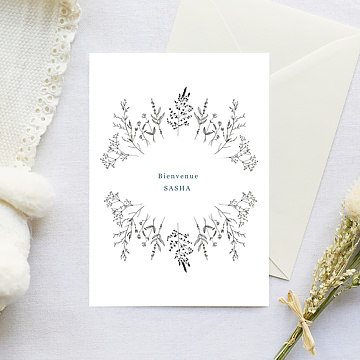 Carte de Félicitations Naissance Licorne et Fleurs - Popcarte