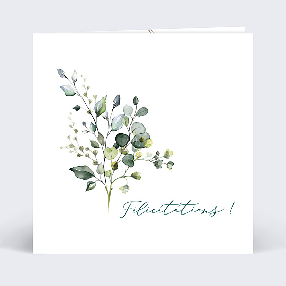 Carte félicitation naissance Herbarium Recto