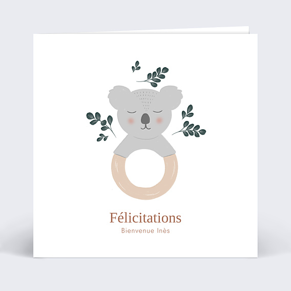 Félicitations Naissance Hochet Koala