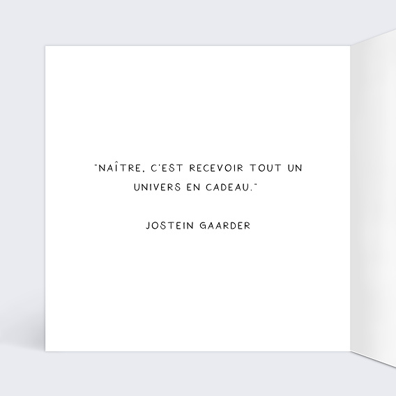 Carte félicitation naissance Garçon  Intérieur Gauche