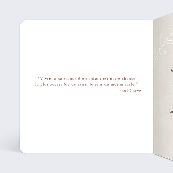 Carte félicitation naissance Petits Vêtements Garçon Intérieur Gauche