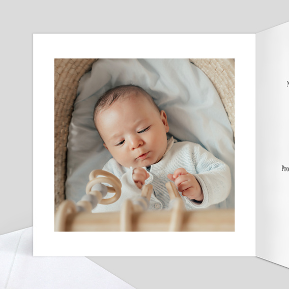 Carte félicitation naissance Tirets Jeu d'Enfant Intérieur Gauche