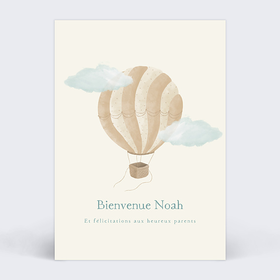 Félicitations Naissance Montgolfière Vintage