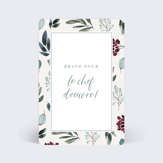 Carte félicitation naissance Floral Recto