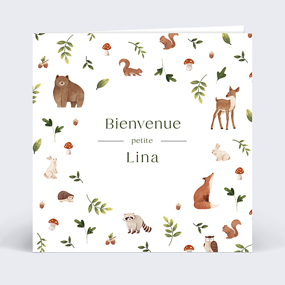 Félicitations Naissance Lettrine Foret