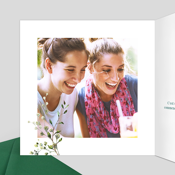 Carte félicitation naissance Herbarium Intérieur Gauche