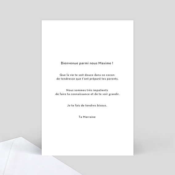 Carte félicitation naissance Constellation Verso