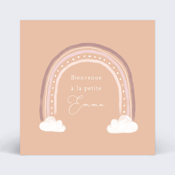 Carte félicitation naissance Petit arc-en-ciel Recto