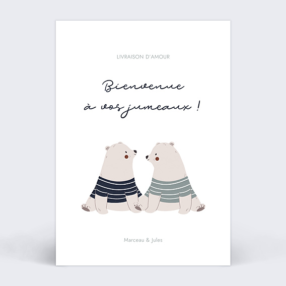 Félicitations Naissance Jumeaux Oursons