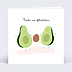 Carte félicitation naissance Avocado Family Recto