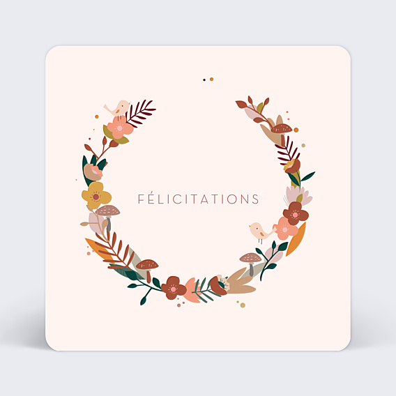 Félicitations Naissance Couronne de Fleurs