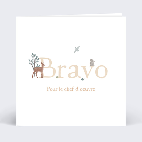 Carte félicitation naissance Petite Prairie Recto