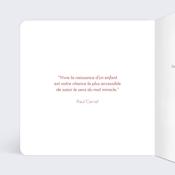 Carte félicitation naissance Magnolia Intérieur Gauche