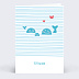 Carte félicitation naissance Famille Baleine Recto
