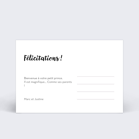 Félicitations Naissance Grand Cadre Blanc