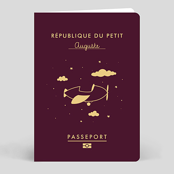 Carte félicitations naissance Passeport