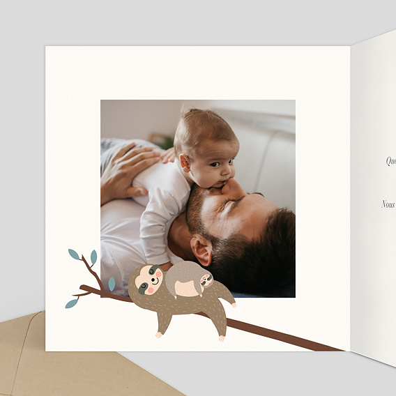 Carte félicitation naissance Amazonie Intérieur Gauche