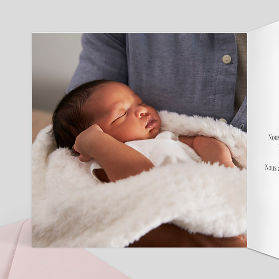 Carte félicitation naissance Simplicité Intérieur Gauche