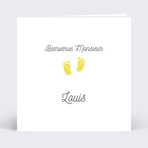 Carte félicitation naissance Petits Pieds Recto