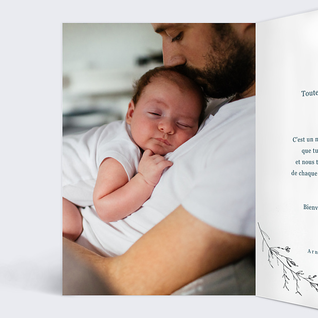 Carte de Félicitations Naissance Idylle Intérieur Gauche