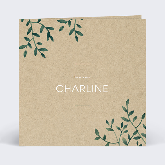 Carte félicitation naissance Ombrage Recto