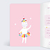 Carte félicitations naissance Licorne Arc en Ciel Intérieur Gauche