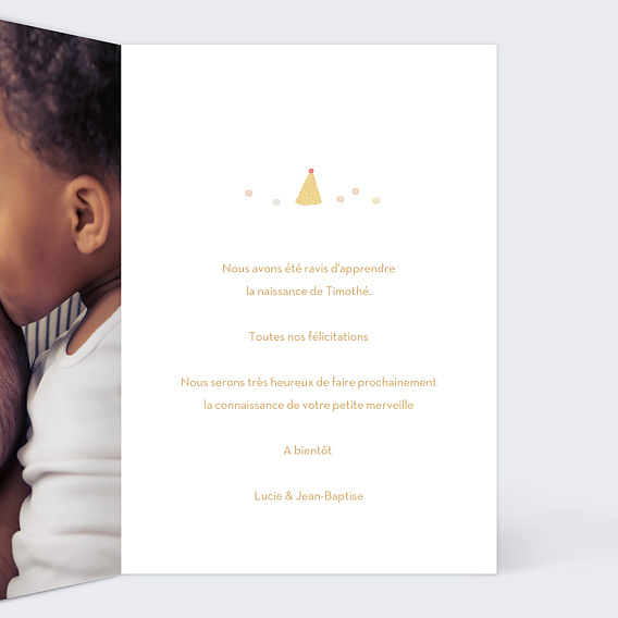 Carte félicitation naissance Famille Ours Intérieur Droit