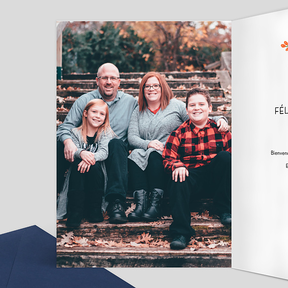 Carte félicitation naissance Bouquet Printanier Intérieur Gauche