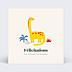 Félicitations Naissance Dinosaure Jaune