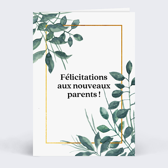 Carte félicitation naissance Nature Recto