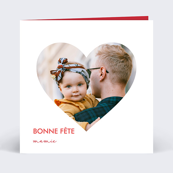 Carte fête des grands-mères Cœur en Fête