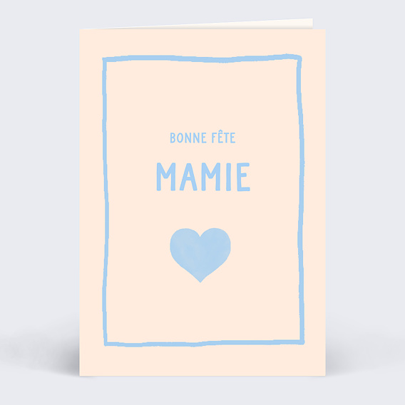 Carte fête des grands-mères Coeur Simple Mamie