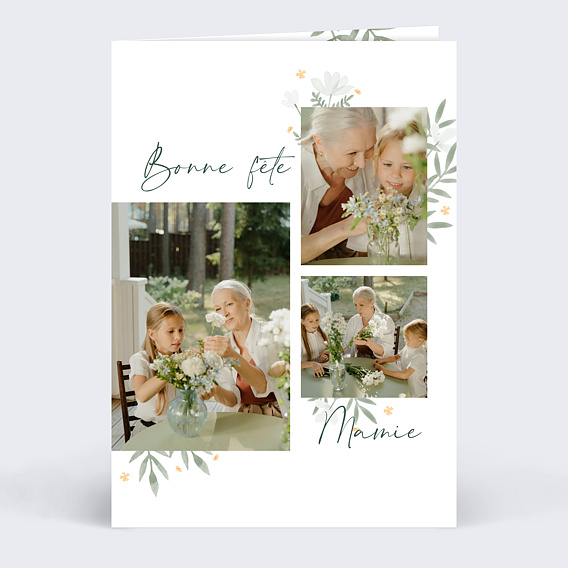 Carte fête des grands-mères Fleurs Festives