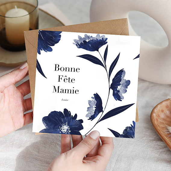 Carte fête des grands-mères Jardin Bleu